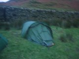 Our tent on Sunday morning