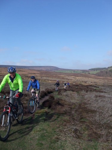 start of the ride, across open moorland in the sun