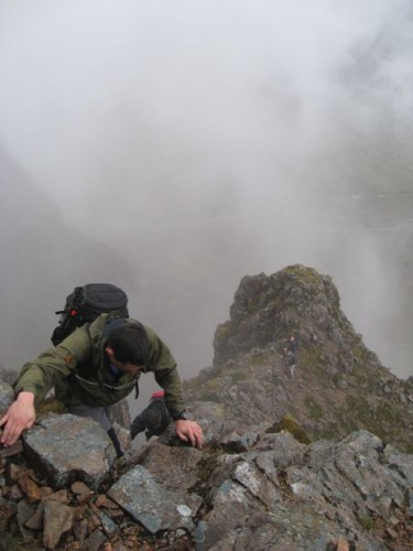 Ben on the final stretch of Curved Ridge