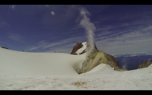 Sulphur steaming out of the ground