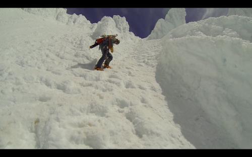 The narrows on the final slopes to the summit