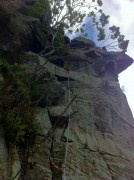 Jamie just below the nose (Wall and Nose, Hebden Gill)