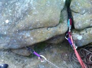 Super safe on this 6-cam belay.