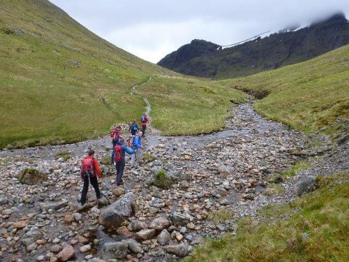 Hiking up the Lairig Eilde