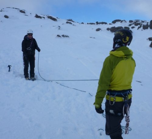 Warwick trying out the stomper belay