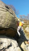 Mike wrestling with Block Buttress